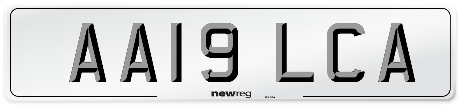 AA19 LCA Number Plate from New Reg
